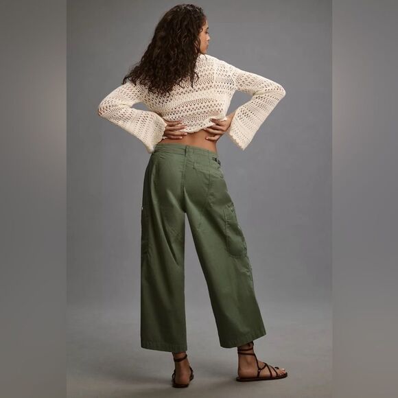 Anthropologie Pilcro Slouchy Fit Surplus Pants dark green Size 27p NWT in packag - Picture 6 of 12